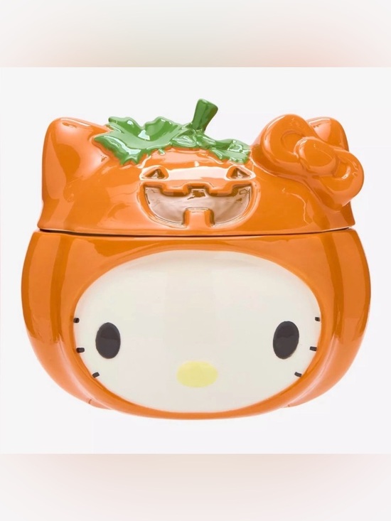 Sanrio Other - SANRIO x HELLO KITTY Halloween Pumpkin Sculpted Ceramic Candy Dish Cookie Jar